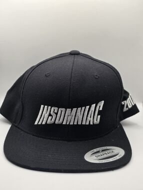 Insomniac 2016 Wool Black Snapback Hat - White Embroidered Logo